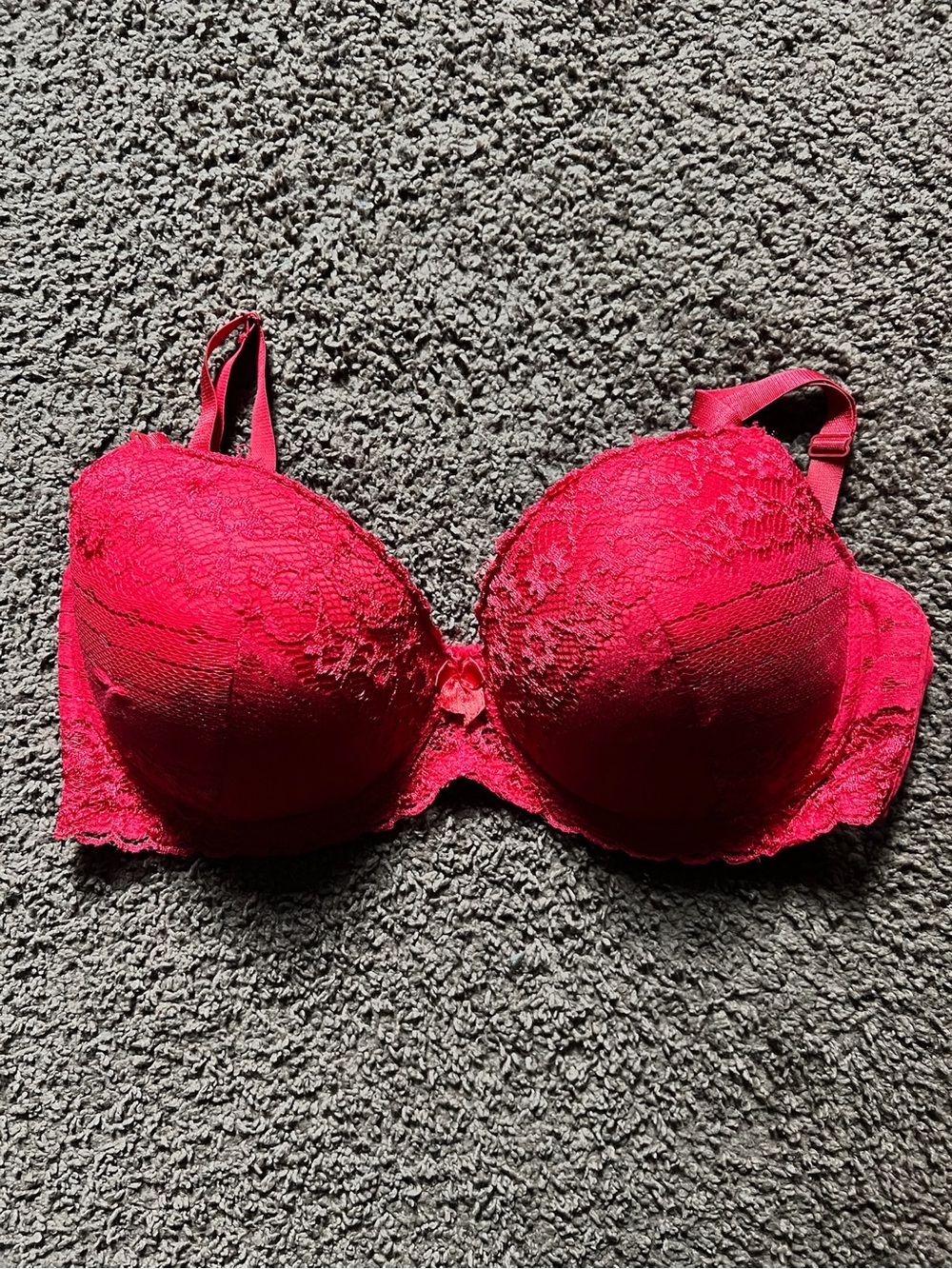 Red Lace Push-Up Bra - Women's Intimates
